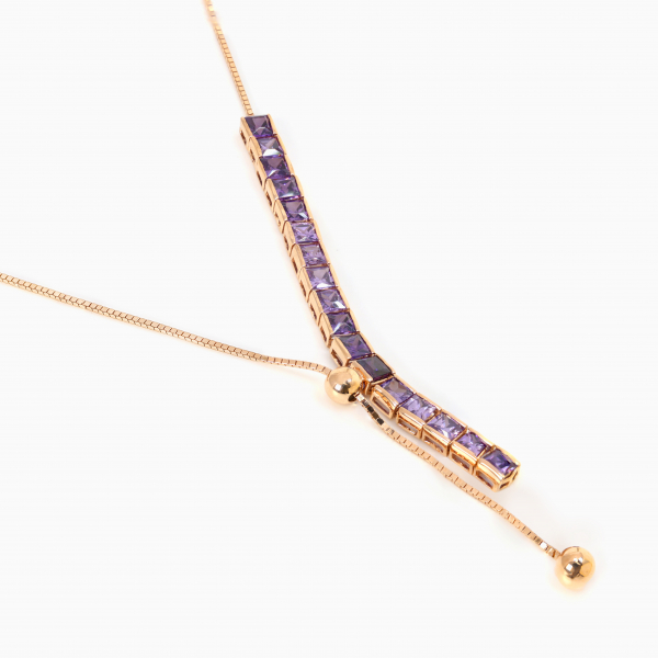 Layered Grace Gemstone Lariat Necklace