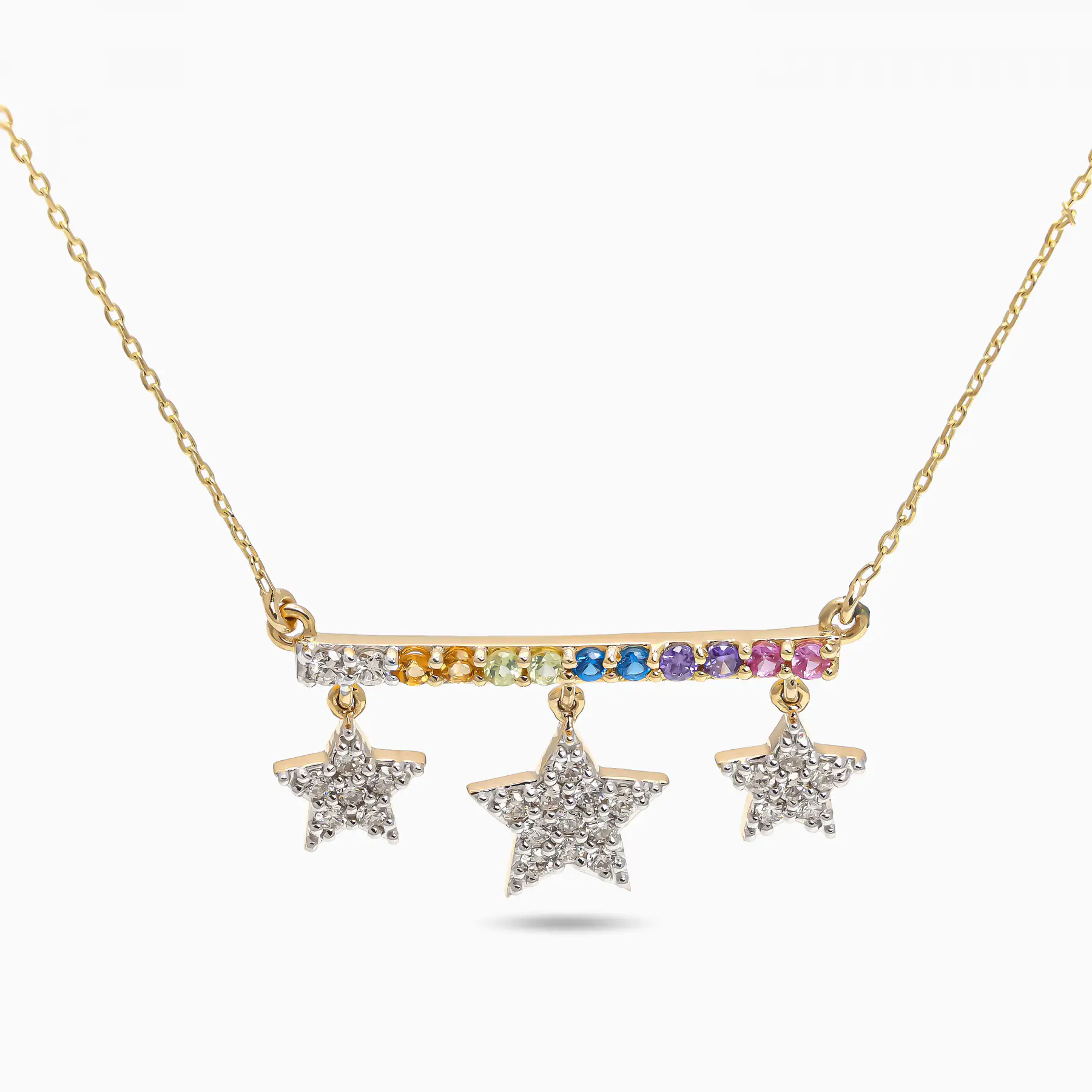 Star-beaded Gemstone Statement Necklace