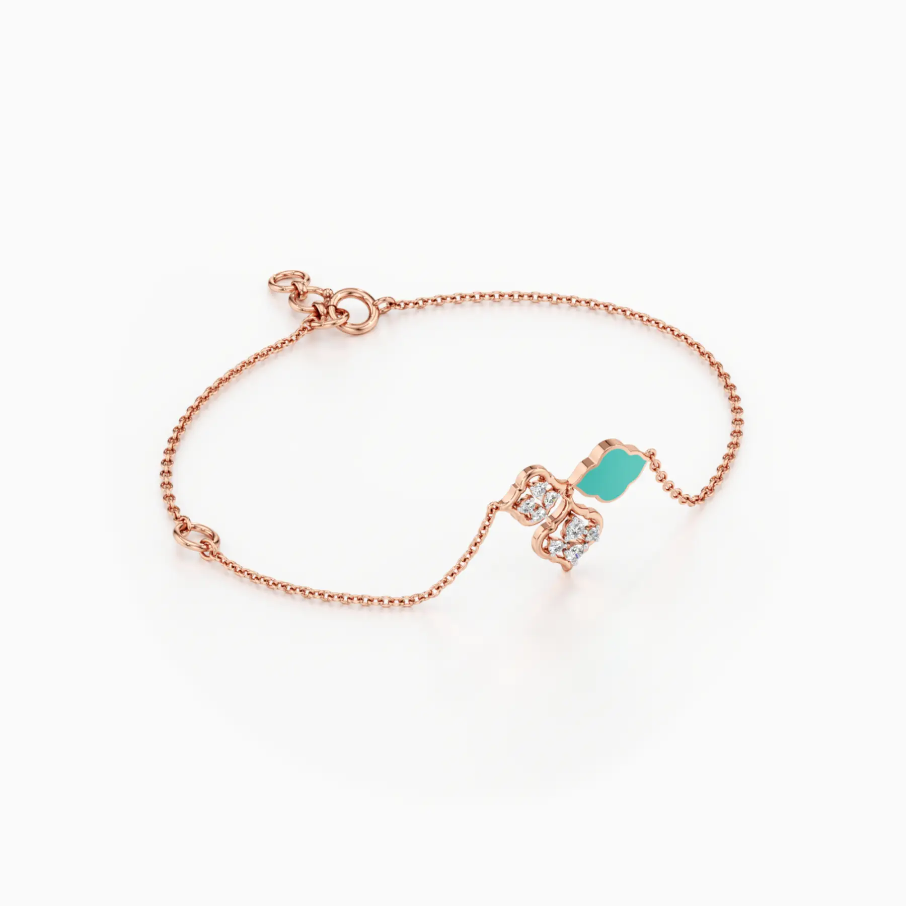 Turquoise Sparkle Chain Bracelet