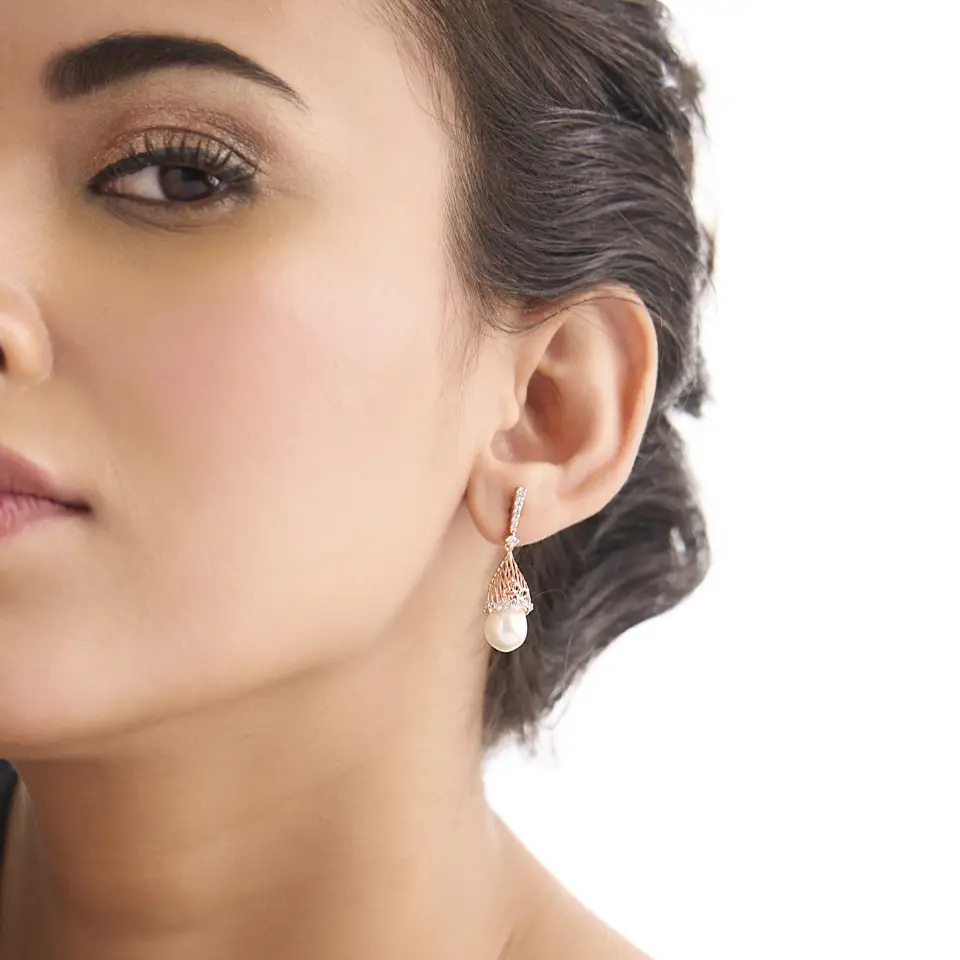 Pearl Peekaboo Jhumka Earrings