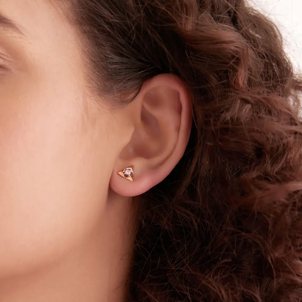 Golden Triangle Stud Earrings