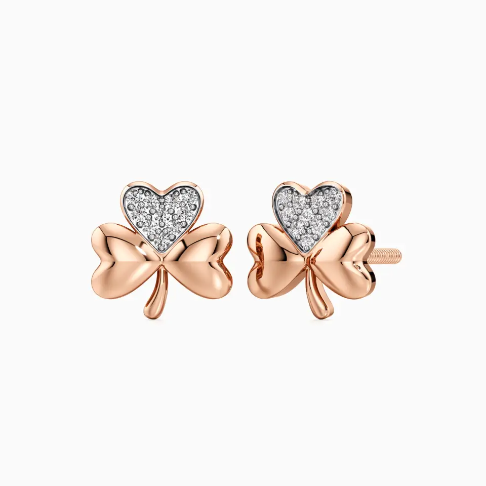 Hearty Clover Stud Earrings