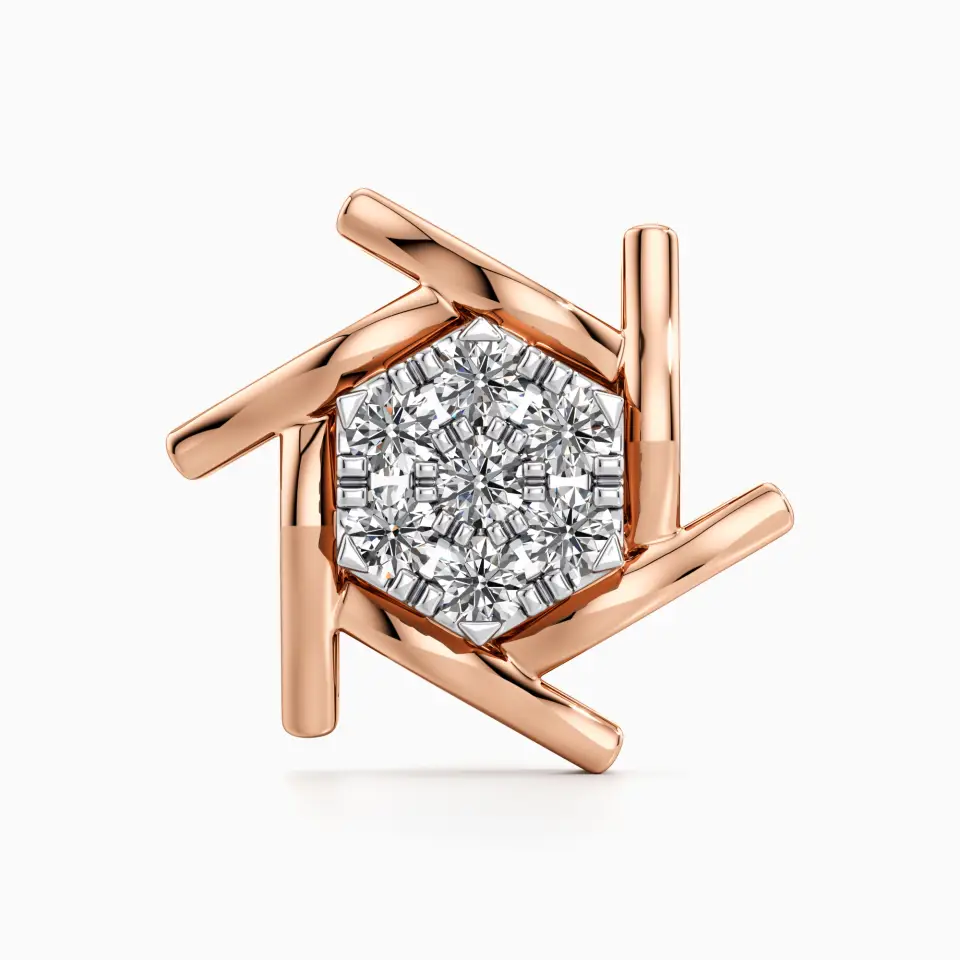 Extended Hex Stud Earrings