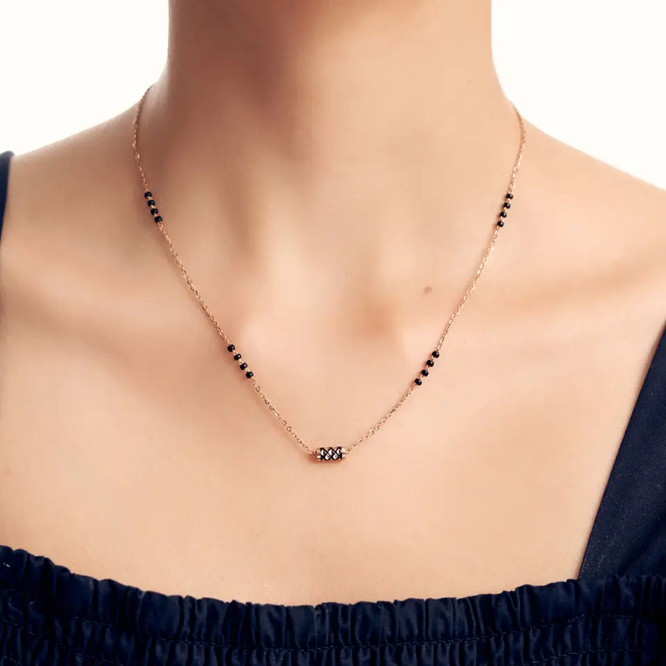 Checkerboard Charm Mangalsutra Necklace